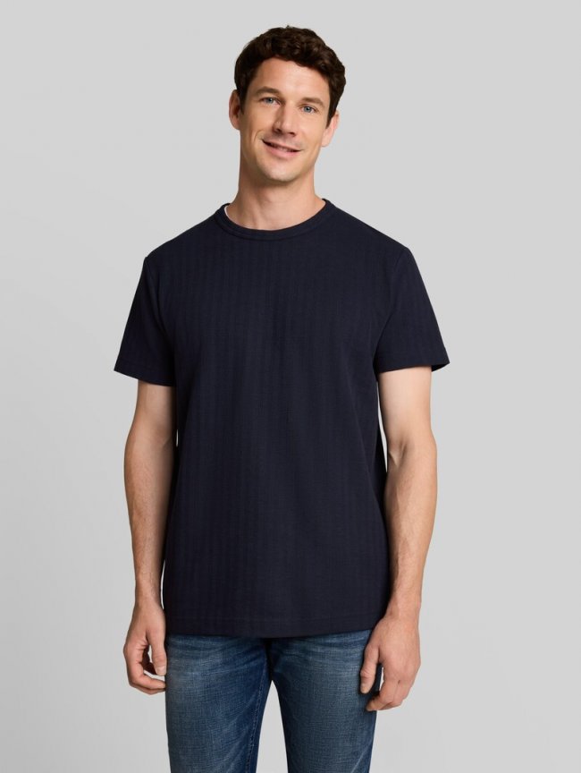 Tom Tailor T-Shirt mit Waffelstruktur - Sky Captain Blue Tom Tailor T-Shirt mit Waffelstruktur - Sky Captain Blue