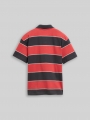 Tom Tailor Oversize Jersey Poloshirt aus Baumwolle - Wide Grey Red Block Stripe Tom Tailor Oversize Jersey Poloshirt aus Baumwolle - Wide Grey Red Block Stripe