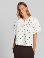 Tom Tailor Popeline Bluse mit Punkten - Off White Dark Brown Dot Tom Tailor Popeline Bluse mit Punkten - Off White Dark Brown Dot