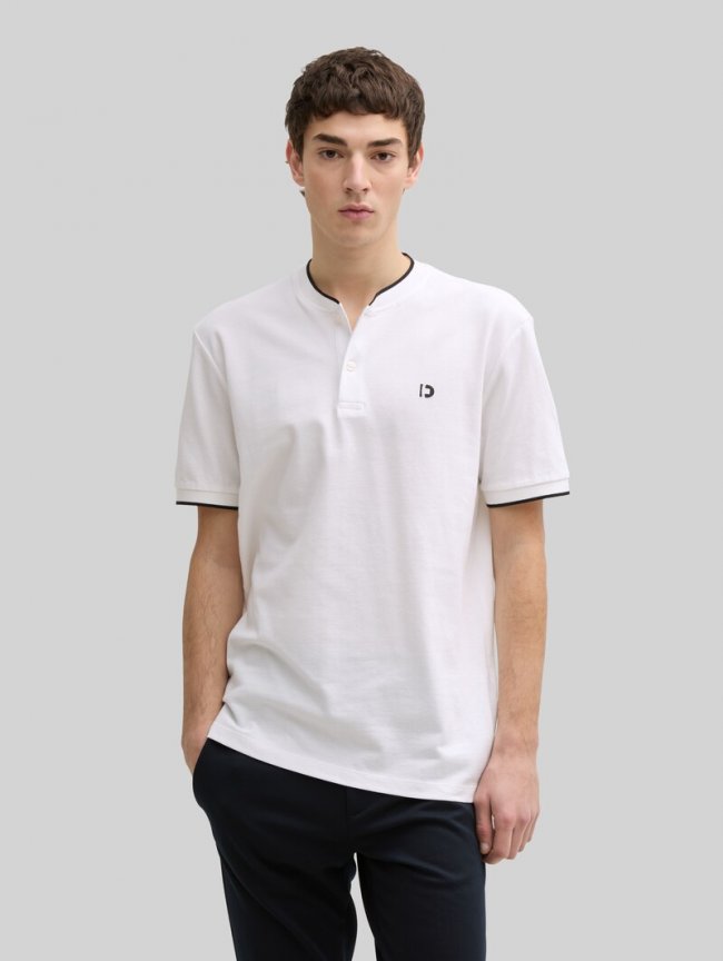 Tom Tailor Poloshirt mit Bomberkragen - White Tom Tailor Poloshirt mit Bomberkragen - White
