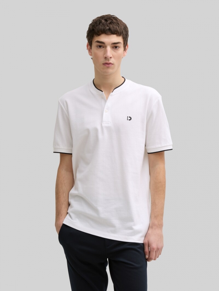 Tom Tailor Poloshirt mit Bomberkragen - White Tom Tailor Poloshirt mit Bomberkragen - White
