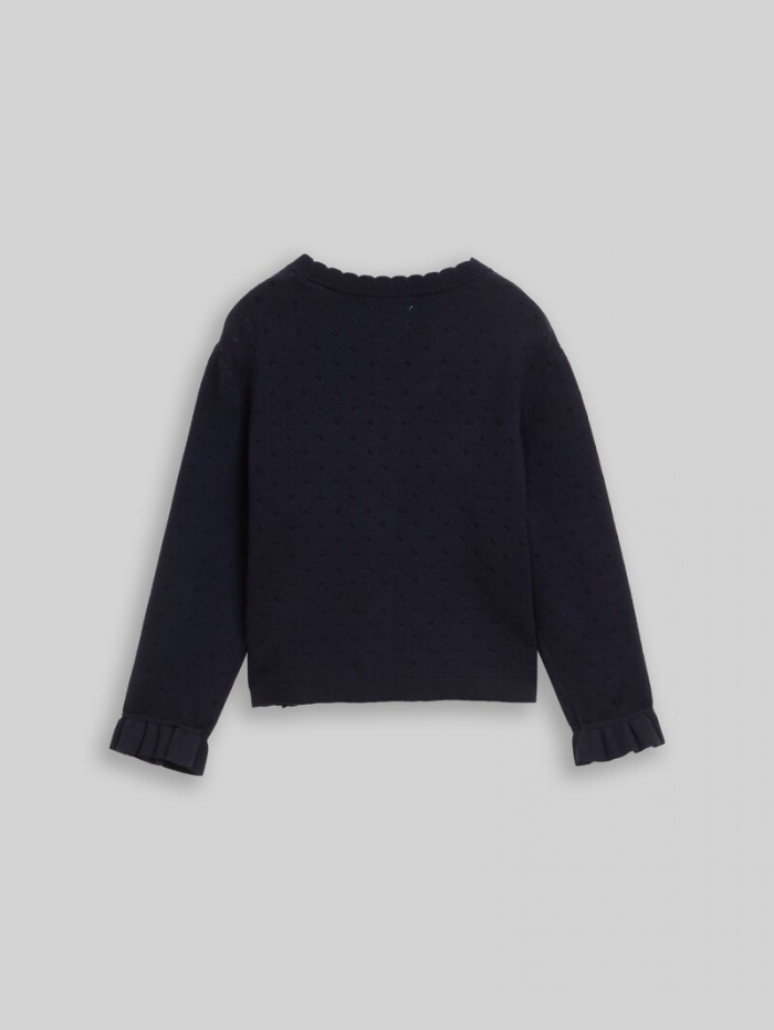 Tom Tailor Cardigan mit Lochmuster - Sky Captain Blue Tom Tailor Cardigan mit Lochmuster - Sky Captain Blue