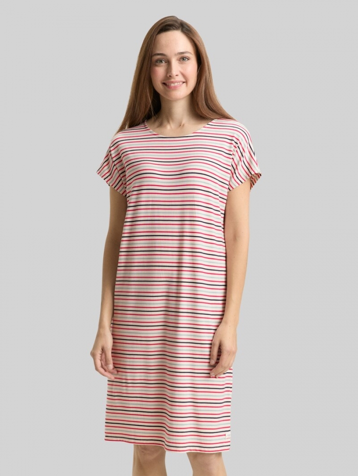 Tom Tailor Nachthemd mit Streifenmuster - White-medium-horizontal Stripe Tom Tailor Nachthemd mit Streifenmuster - White-medium-horizontal Stripe