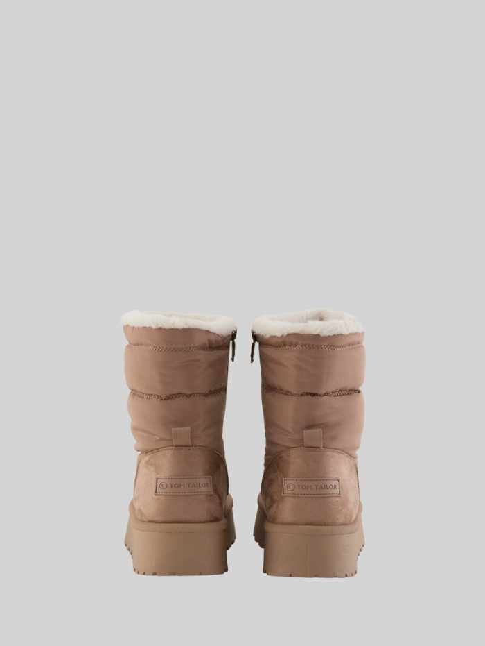 Tom Tailor Gefütterte Schneestiefel mit Wattierung - Beige Tom Tailor Gefütterte Schneestiefel mit Wattierung - Beige