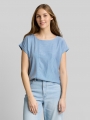 Tom Tailor Loose Fit T-Shirt mit Streifenmuster - Small Mid Blue White Stripe Tom Tailor Loose Fit T-Shirt mit Streifenmuster - Small Mid Blue White Stripe