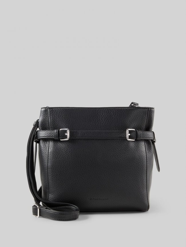 Tom Tailor TTSORA M Umhängetasche mit Gürteldetail - Schwarz / Black Tom Tailor TTSORA M Umhängetasche mit Gürteldetail - Schwarz / Black