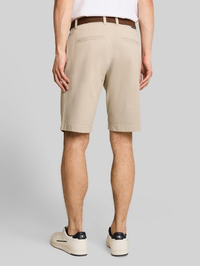 Tom Tailor Regular Chino Shorts mit Gürtel - Cashew Beige Tom Tailor Regular Chino Shorts mit Gürtel - Cashew Beige