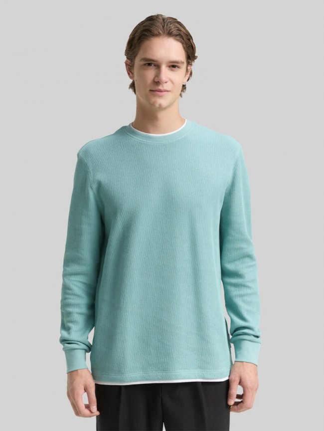 Tom Tailor Langarmshirt im 2-in-1-Look - Dusty Horizon Mint Tom Tailor Langarmshirt im 2-in-1-Look - Dusty Horizon Mint