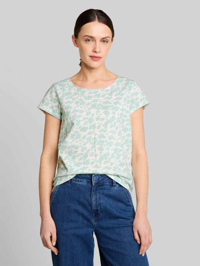 Tom Tailor T-Shirt aus Baumwolle - Green Ginkgo Minimal Tom Tailor T-Shirt aus Baumwolle - Green Ginkgo Minimal