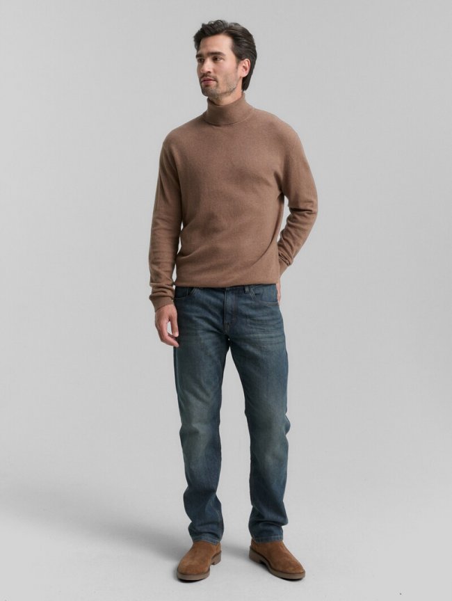 Tom Tailor Rollkragenpullover mit Kaschmir-Anteil - Dark Taupe Melange Tom Tailor Rollkragenpullover mit Kaschmir-Anteil - Dark Taupe Melange