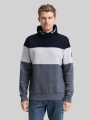 Tom Tailor Snood Sweatshirt mit Colour Blocking - Navy Grindle Structure Tom Tailor Snood Sweatshirt mit Colour Blocking - Navy Grindle Structure