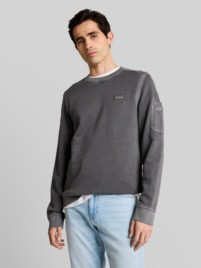 Tom Tailor Sweatshirt mit Ärmeltasche - Tarmac Grey Tom Tailor Sweatshirt mit Ärmeltasche - Tarmac Grey