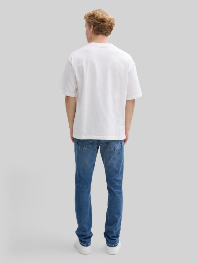 Tom Tailor TTAEDAN STRAIGHT Jeans mit Stretch - Used Mid Stone Blue Denim Tom Tailor TTAEDAN STRAIGHT Jeans mit Stretch - Used Mid Stone Blue Denim