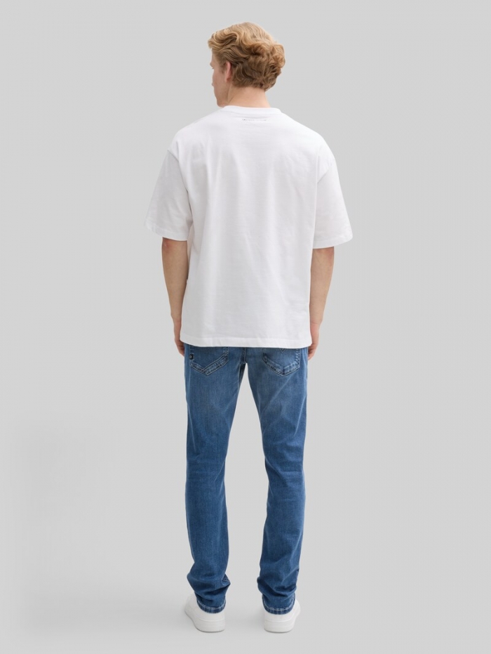 Tom Tailor TTAEDAN STRAIGHT Jeans mit Stretch - Used Mid Stone Blue Denim Tom Tailor TTAEDAN STRAIGHT Jeans mit Stretch - Used Mid Stone Blue Denim