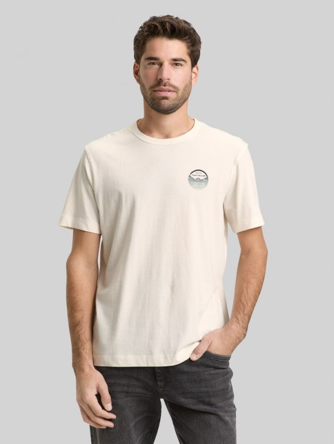 Tom Tailor T-Shirt mit Print - Gardenia White Tom Tailor T-Shirt mit Print - Gardenia White