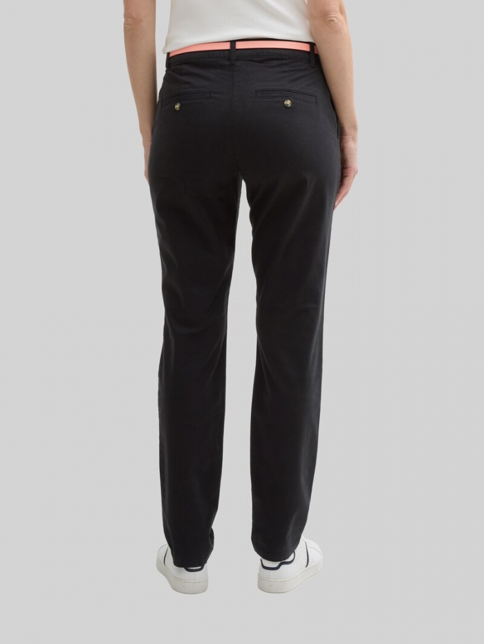 Tom Tailor Chino mit Gürtel - Deep Black Tom Tailor Chino mit Gürtel - Deep Black