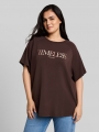 Tom Tailor Plus Size - Scuba T-Shirt mit Schriftzug - Java Dark Brown Tom Tailor Plus Size - Scuba T-Shirt mit Schriftzug - Java Dark Brown