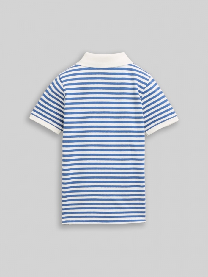 Tom Tailor Piqué Poloshirt mit Stickerei - Blue White Stripe