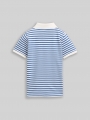 Tom Tailor Piqué Poloshirt mit Stickerei - Blue White Stripe Tom Tailor Piqué Poloshirt mit Stickerei - Blue White Stripe