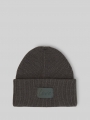 Tom Tailor Beanie Mütze mit Badge - Dark Olive Melange