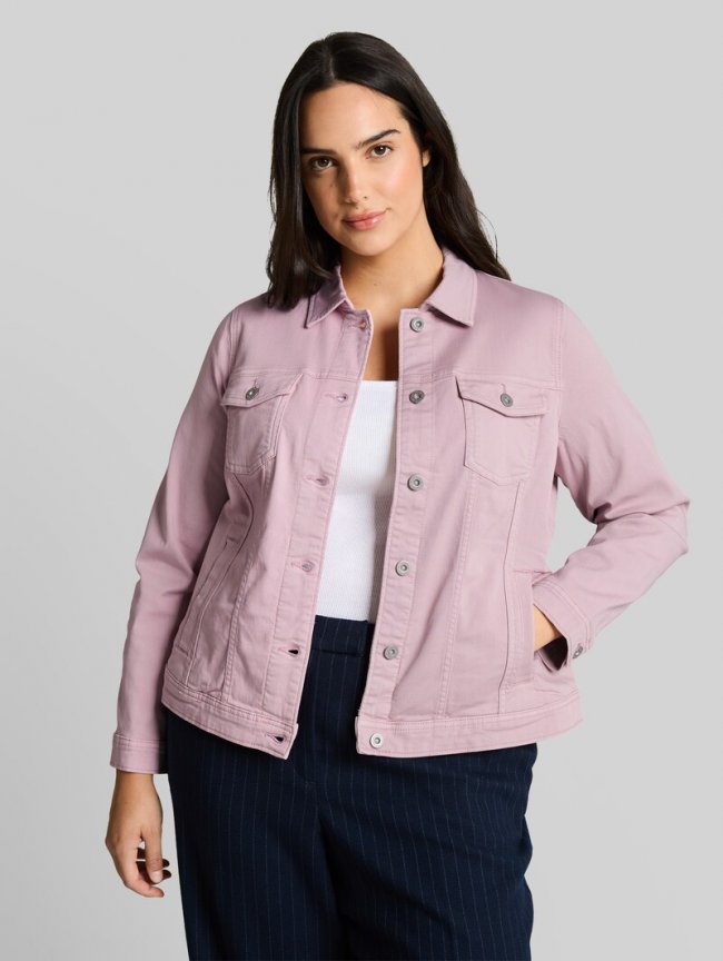 Tom Tailor Plus Size - Jeansjacke mit Eingriffstaschen - Light Elderberry Tom Tailor Plus Size - Jeansjacke mit Eingriffstaschen - Light Elderberry