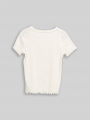 Tom Tailor Ripp T-Shirt mit Print - Soft Cream White Tom Tailor Ripp T-Shirt mit Print - Soft Cream White