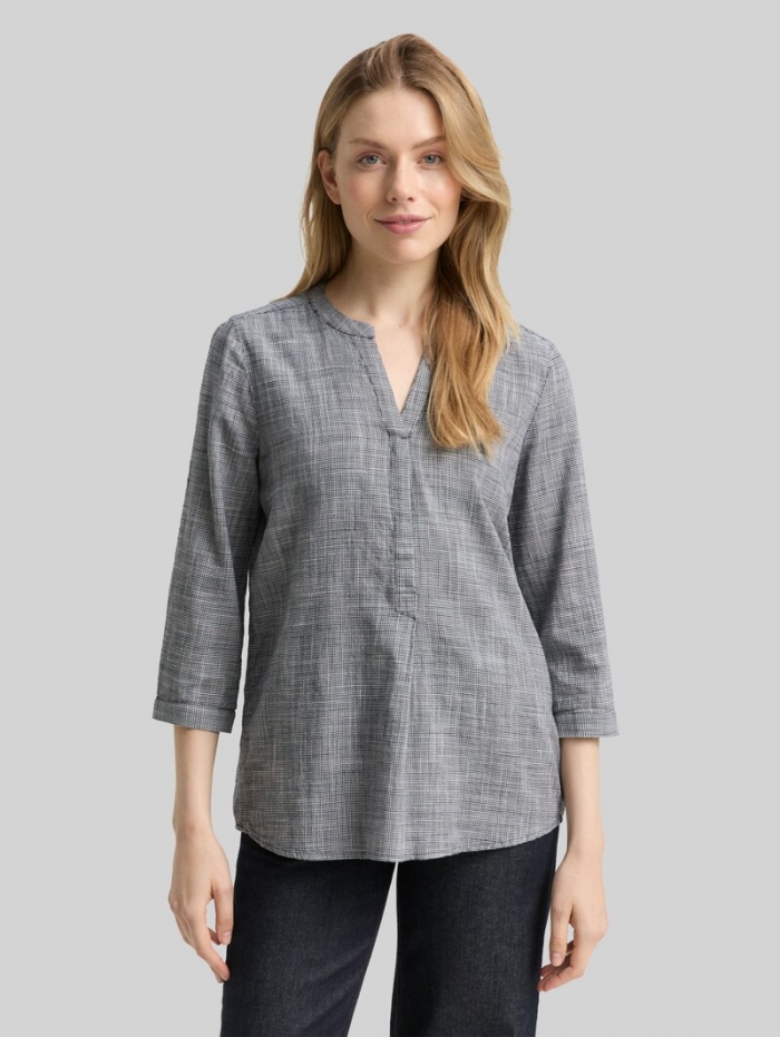 Tom Tailor Bluse aus Baumwolle - Midnight Navy Blue Tom Tailor Bluse aus Baumwolle - Midnight Navy Blue