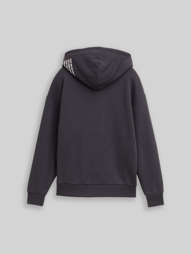 Tom Tailor Oversize Hoodie Sweatjacke - Coal Grey Tom Tailor Oversize Hoodie Sweatjacke - Coal Grey