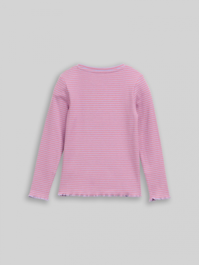 Tom Tailor Langarmshirt mit Streifenmuster - Coral And Purple Thin Stripe Tom Tailor Langarmshirt mit Streifenmuster - Coral And Purple Thin Stripe