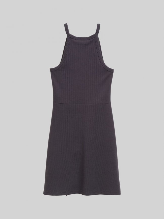 Tom Tailor Mini-Kleid mit Rippstruktur - Coal Grey Tom Tailor Mini-Kleid mit Rippstruktur - Coal Grey