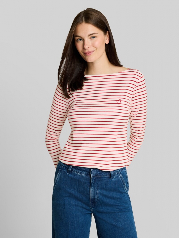 Tom Tailor Langarmshirt mit Streifenmuster - Red Offwhite Stripe Tom Tailor Langarmshirt mit Streifenmuster - Red Offwhite Stripe