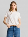 Tom Tailor Jacquard T-Shirt mit Rundhalsausschnitt - Off White