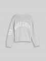 Tom Tailor Jacquard Cardigan mit Schriftzug auf der Rückseite - Light Stone Grey Melange Tom Tailor Jacquard Cardigan mit Schriftzug auf der Rückseite - Light Stone Grey Melange