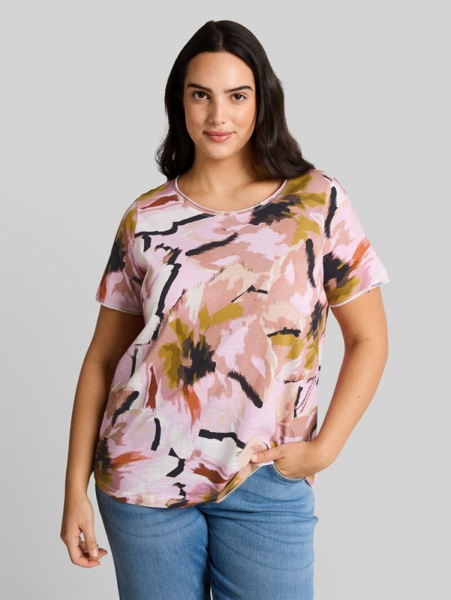 Tom Tailor Plus Size - T-Shirt aus Baumwolle - Big Abstract Flower Print Tom Tailor Plus Size - T-Shirt aus Baumwolle - Big Abstract Flower Print