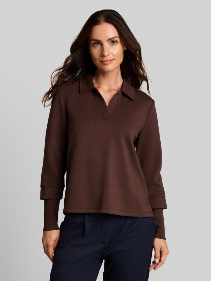 Tom Tailor Scuba Sweatshirt im 2-in-1-Look - Java Dark Brown Tom Tailor Scuba Sweatshirt im 2-in-1-Look - Java Dark Brown