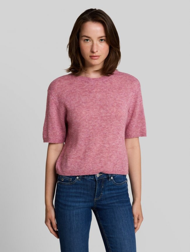 Tom Tailor Lightweight Strickpullover mit Alpaka-Anteil - Dusty Berry Melange Tom Tailor Lightweight Strickpullover mit Alpaka-Anteil - Dusty Berry Melange