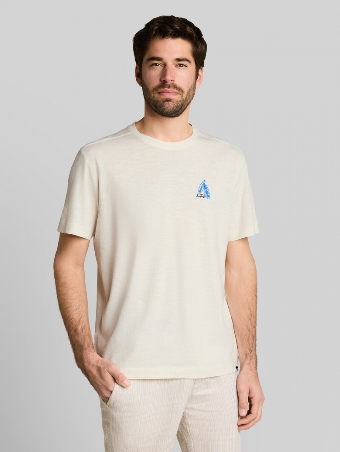 Tom Tailor T-Shirt mit Stickerei - Gardenia White