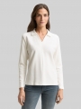 Tom Tailor Langarmshirt mit Polokragen - Whisper White