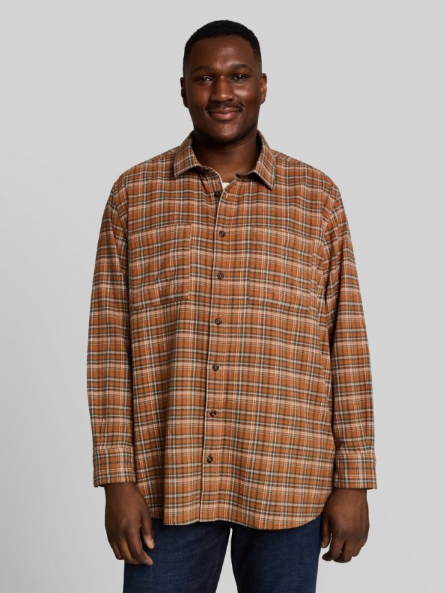 Tom Tailor Plus Size - Flanell-Hemd mit Karomuster - Brown Orange Based Mint Check Tom Tailor Plus Size - Flanell-Hemd mit Karomuster - Brown Orange Based Mint Check