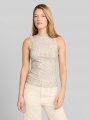 Tom Tailor Ripp Top mit Stehkragen - Beige Tonal Leo Print Tom Tailor Ripp Top mit Stehkragen - Beige Tonal Leo Print