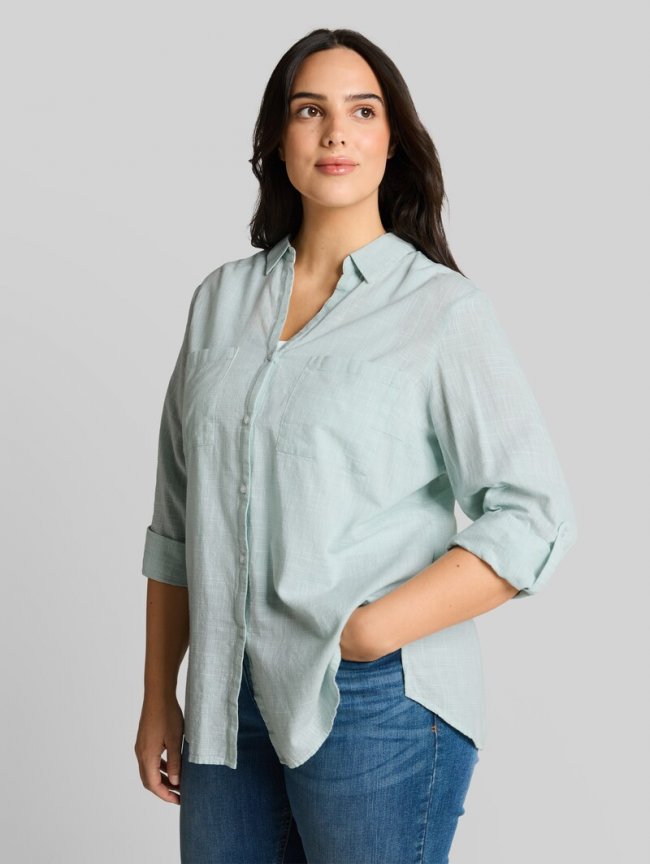 Tom Tailor Plus Size - Bluse mit Brusttaschen - New Blue Haze Tom Tailor Plus Size - Bluse mit Brusttaschen - New Blue Haze
