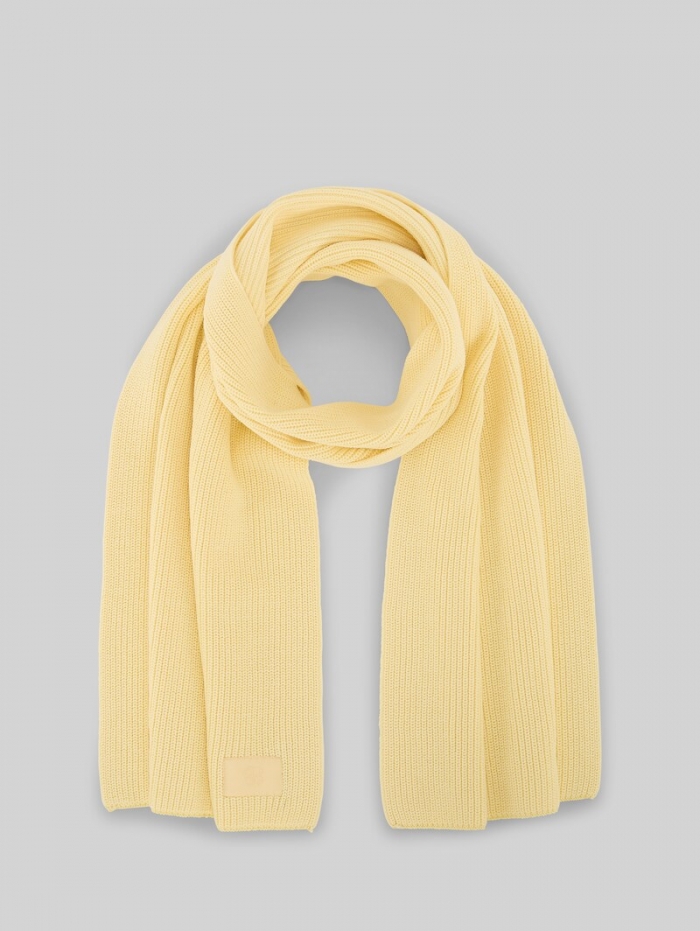 Tom Tailor Strickschal mit Badge - Soft Vanilla Yellow Tom Tailor Strickschal mit Badge - Soft Vanilla Yellow