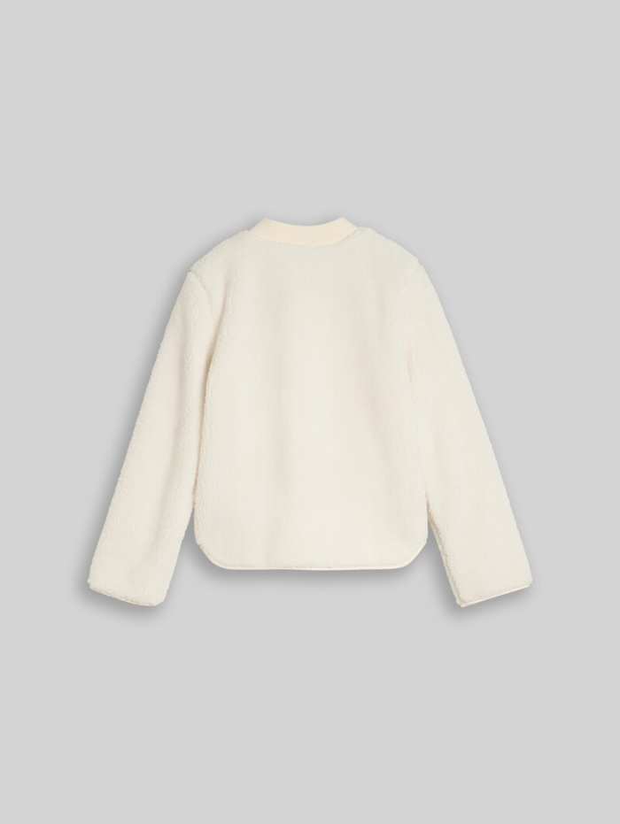 Tom Tailor Teddy Bomberjacke - Light Creme Teddy