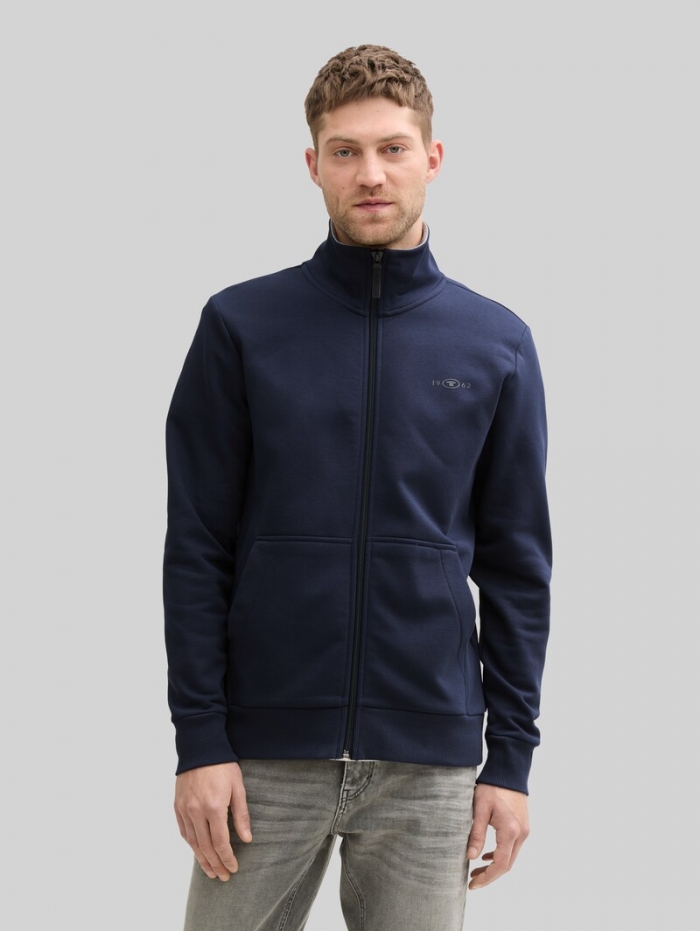 Tom Tailor Sweatjacke mit Stehkragen - Sky Captain Blue