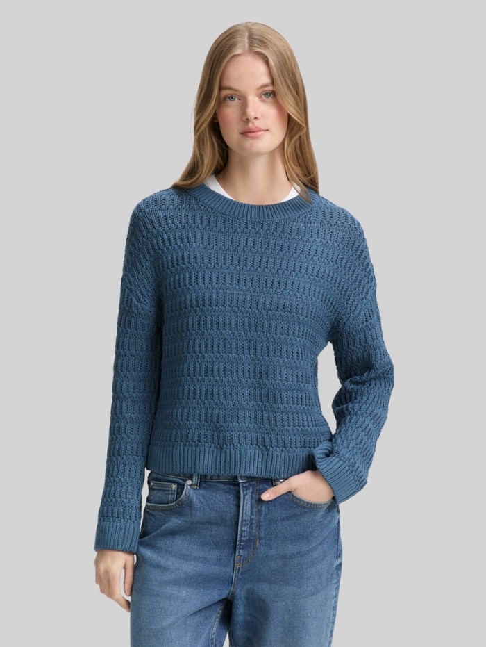 Tom Tailor Relaxed Fit Strickpullover - Dusty Denim Blue Tom Tailor Relaxed Fit Strickpullover - Dusty Denim Blue