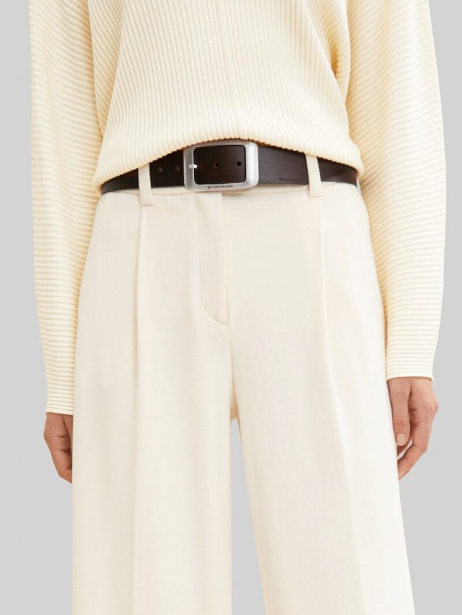 Tom Tailor TTAMY Ledergürtel mit eckiger Dornschließe - Brown Uni Tom Tailor TTAMY Ledergürtel mit eckiger Dornschließe - Brown Uni