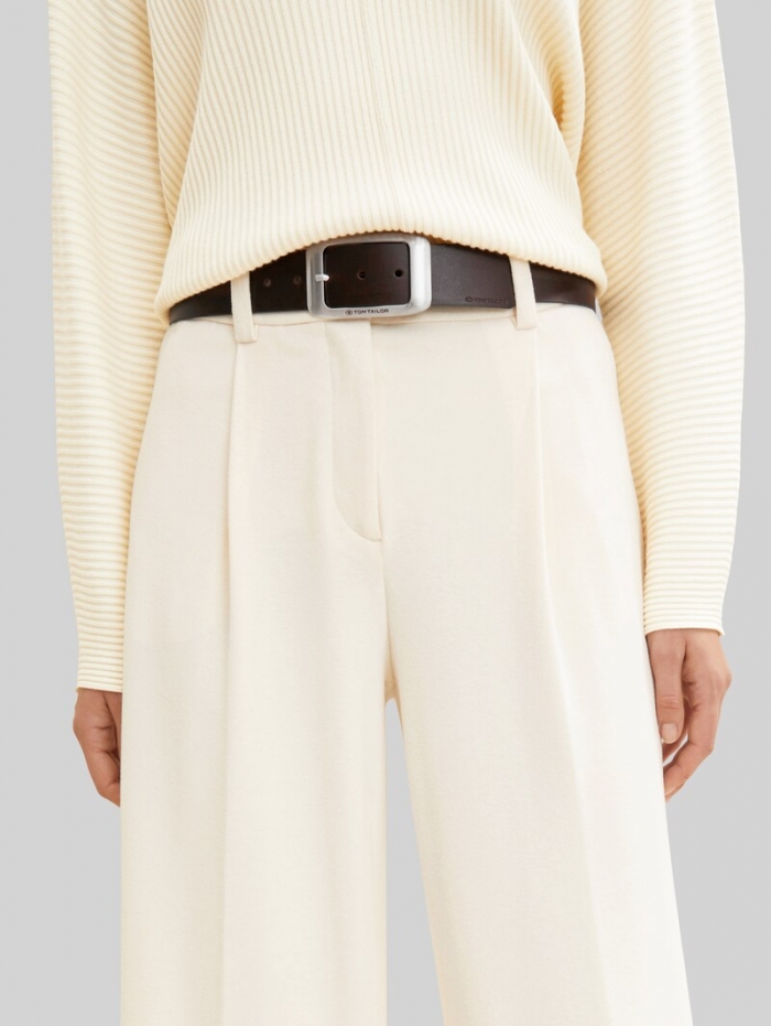 Tom Tailor TTAMY Ledergürtel mit eckiger Dornschließe - Brown Uni Tom Tailor TTAMY Ledergürtel mit eckiger Dornschließe - Brown Uni