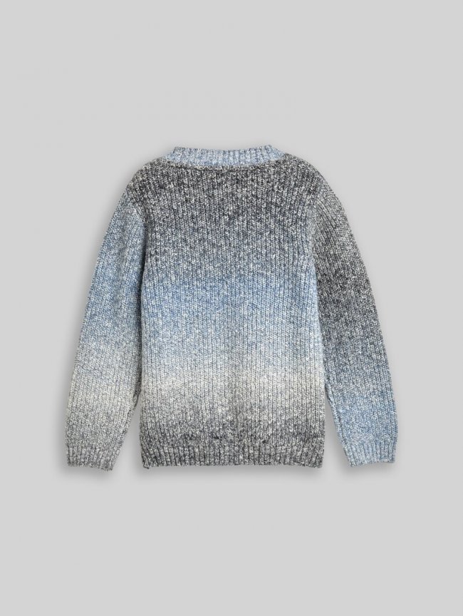 Tom Tailor Strickpullover mit Farbverlauf - Blue Gradient Knit Design Tom Tailor Strickpullover mit Farbverlauf - Blue Gradient Knit Design