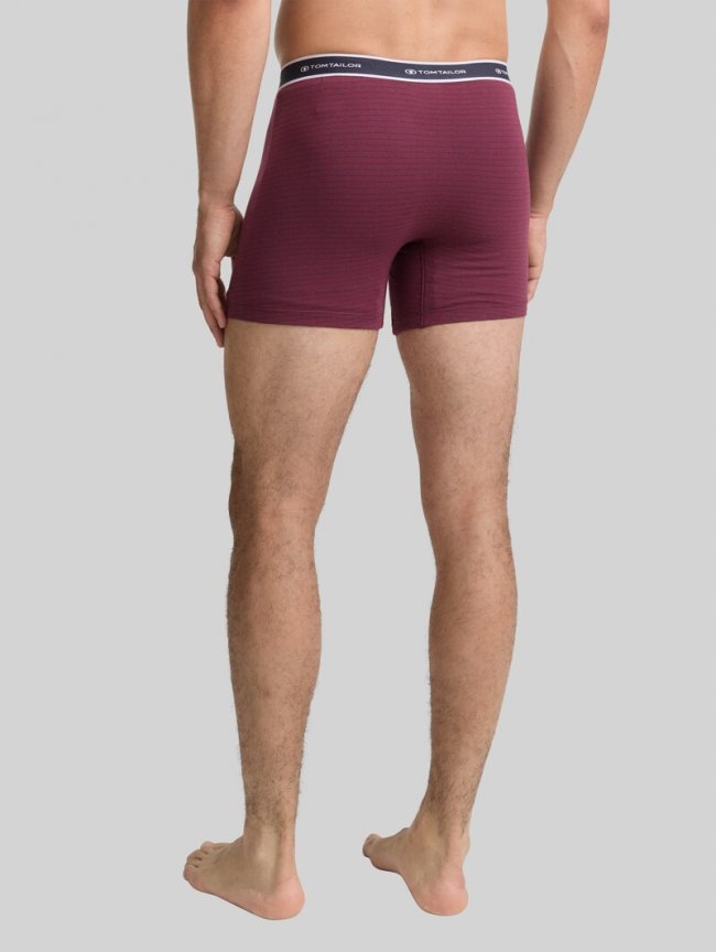 Tom Tailor Kurze Boxershorts im 2er-Pack - Red Stripes Tom Tailor Kurze Boxershorts im 2er-Pack - Red Stripes