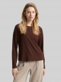Tom Tailor Loose Fit Langarmshirt mit Rippstruktur - Dark Pecan Brown Tom Tailor Loose Fit Langarmshirt mit Rippstruktur - Dark Pecan Brown